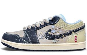 Jordan Кроссовки Air 1 Slip-Resistant Low-Top Vintage для мужских в цвете Ecru