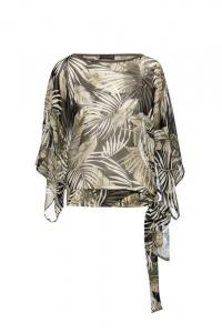 Шифоновый топ с принтом «летучая мышь» Conquista, черный