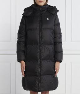 Пуховик женский Calvin Klein Jeans длинный с капюшоном, черный