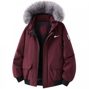 Пуховик Unisex Hooded Moderate Puffer Jacket WARRIOR, burgundy