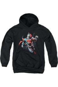 Толстовка с капюшоном Superman Up In The Sky для детей Gildan, черный