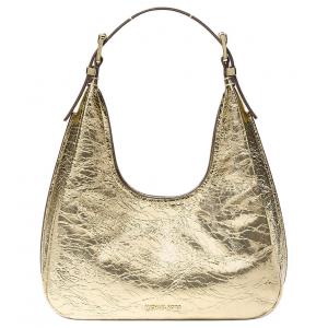 MICHAEL KORS Сумка хобо из кракле кожи с одной лямкой малая женская светло-золотая