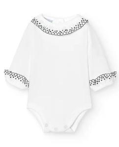 В упаковке 2 детских боди с батистовым воротником и манжетами Babidú, темно-синий