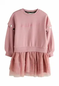 Платье-Сарафан с флокированным логотипом стандартного кроя Smallsaints, Mid Pink