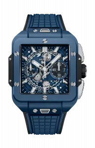 Часы square bang unico blue ceramic 42 мм Hublot