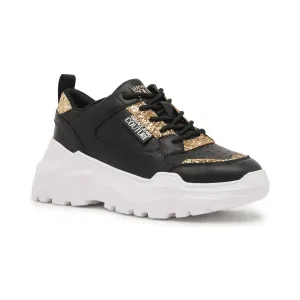 Кроссовки с добавлением кожи Versace, черный