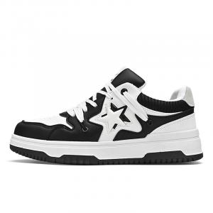 Легкие дышащие поддерживающие низкие скейтбордские кроссовки мужские черно-белые Binary