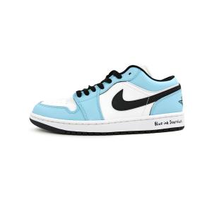 Jordan Air 1 износостойкие дышащие водостойкие низкие винтажные баскетбольные кроссовки мужские синий белый