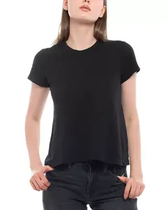 Футболка с коротким рукавом, укороченная, детского кроя, с круглым вырезом Wilt Clothing, черный