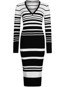 LIU JO Полосатое трикотажное платье, черный