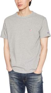 Мужская футболка с коротким рукавом Champion C3-P300, 100% хлопок, классический дизайн, вышитый логотип, базовый стиль, серый