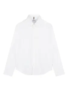 Рубашка с длинными рукавами и вышитым логотипом BOSS Kidswear, белый