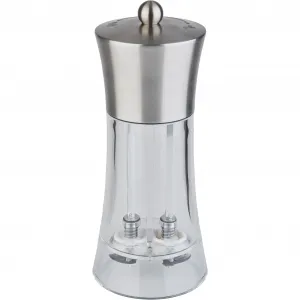 Мельница для соли и перца APS, (1 шт.), 2-в-1, регулируемый уровень помола, нержавеющая сталь/акриловое стекло, цвет edelstahlfarben/transparent