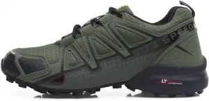 Мужские походные кроссовки, кроссовки для трейл-раннинга, обувь для прогулок на открытом воздухе, легкие дышащие треккинговые кроссовки с сеткой, нескользящая спортивная обувь для путешествий, кемпинга и альпинизма Qacksv, зеленый