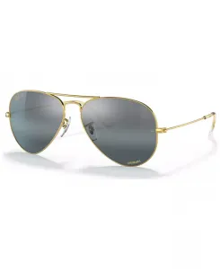 Унисекс поляризованные солнцезащитные очки, RB3025 AVIATOR LARGE METAL Ray-Ban, золотой