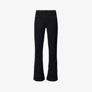 Джинсы Leenah Ankle прямого кроя со средней посадкой и эластичным денимом Paige, черный