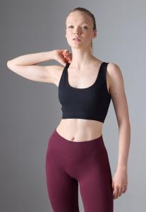 Бюстгальтер Even&Odd active MEDIUM SUPPORT SEAMLESS RIB SPORTS BRA, Black