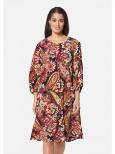 MADELEINE Платье с узором «пейсли» в черно-разноцветном исполнении