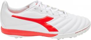 Футбольные бутсы Diadora Brasil Elite Turf - водоотталкивающий Suprellsoft, противоскользящая подкладка из ПУ на пятке, точки гибкости на стельке, высококачественное исполнение, белый/красный
