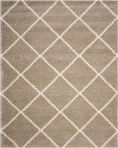 Ковер SAFAVIEH, 336 x 458 см, Hudson Shag Collection, Beige & Ivory, Trellis Design, Non-Shedding & Easy Care, идеально подходит для помещений с высокой проходимостью в гостиной, спальне (SGH281S)