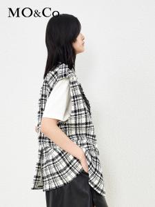 Твидовый жилет Moco в клетку, черно-белый