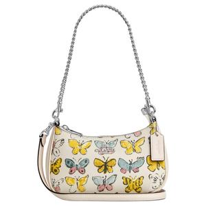 COACH Teri Coated Canvas портативная сумка кроссбоди, маленькая женская наплечная сумка мультиколор