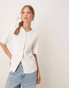 Майка Abercrombie & Fitch на пуговицах белого цвета