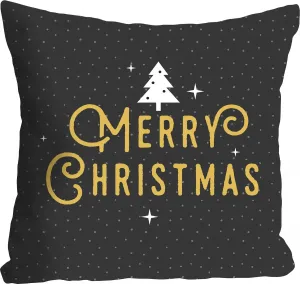 Декоративная подушка Queence "Габи", чехол на подушку без наполнения, 1 шт 40х40 см, золотисто-желтый/серый