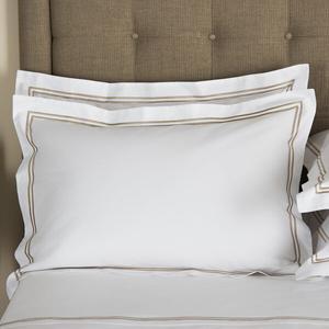 Декоративная наволочка Frette Classi, 53x94, белый/хаки