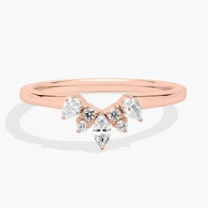 Кольцо с изогнутой короной, розовое золото 14 карат (1/4 карата, двойной огранки) Blue Nile