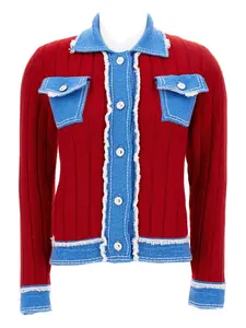 Куртка в рубчик с отделкой из денима Barrie, красный