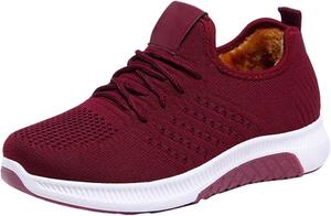 Зимние женские снежные ботинки с утеплителем из искусственного меха, водонепроницаемые уличные ботильоны, удобные, с легким надеванием, до щиколотки Generic, Red