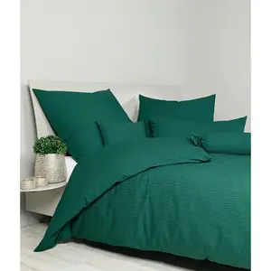 Постельное белье Janine «PIANO 0125 77», на молнии, 100% хлопок, однотонное постельное белье с великолепной структурой, цвет waldgrün