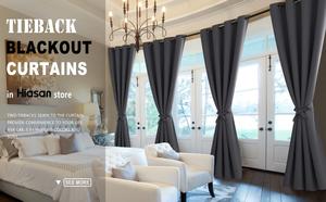 Шторы плотные с люверсами Hiasan, темно-серый