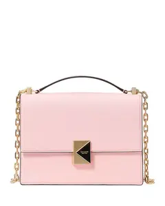 Сумка через плечо Deco из зернистой кожи, маленькая, с цепочкой. Kate Spade New York, розовый