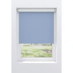 Рулонная штора мой дом «Ina», затемнение, теплозащита, энергосберегающая теплоизоляция, с сверлением/без сверления, свободновисящая, белая спинка, крепление Klemmfix или винтами My Home, цвет hellblau/hellblau + weiß