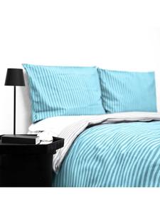 Постельное белье в полоску 240х220 см, 2 наволочки 80х80 см, цвет сине-зеленый. COFI 1453, 220x240 см