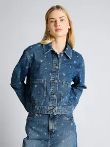 Джинсовая куртка mit aufgesetzten taschen Tom Tailor Denim, Mid Blue Laser Hearts Denim