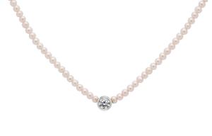 Redline Бриллиант, жемчуг, белое золото, ожерелье, женское, белое