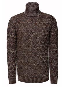 Контрастный свитер с высоким воротом из плотной вязки цвета хаки Rusty Neal