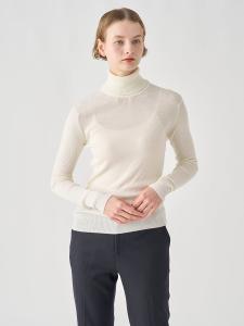 Пуловер с длинными рукавами и воротником в рубчик | ВЕНЕССА | 30Г