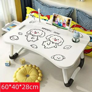Стол Aolunfute Bed Desk Laptop Table для ноутбука, складной, с ящиком, лампой и вентилятором, версия Happy Dog Injection Molded
