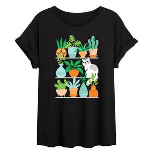 Детская струящаяся футболка Cat And Plants Licensed Character