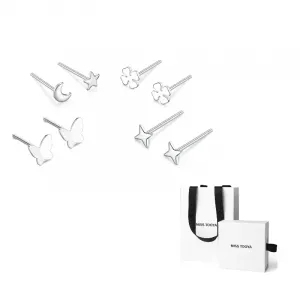 MISS TOOYA Серьги-гвоздики из чистого серебра S999 для женщин