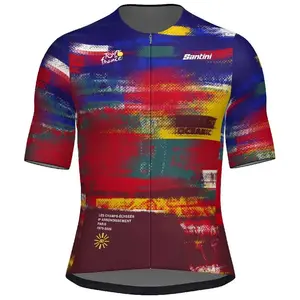 Джерси Santini TDF ArrivГe Dash 2025 short sleeve, мультиколор