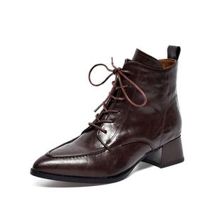 Devanro Черно-коричневые женские ботильоны, цвет Brown