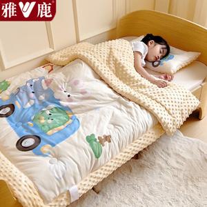 Yalu Детское одеяло 120х150 см, вес 1,5 кг, A класс, флис, принт "Автобус с животными"