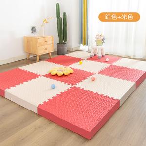 Budis Ковер 60х60 см из вспененного материала для детской комнаты, 6 шт, красный+бежевый, с окантовкой, противоскользящий