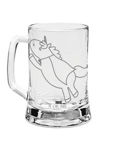 Кружка для пива стеклянная единорог Супер без слов прозрачная Mr. & Mrs. Panda