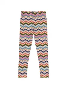 Леггинсы с зигзагообразным узором Missoni Kids, розовый
